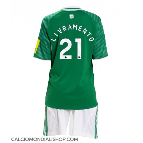 Maglie da calcio Newcastle United Tino Livramento #21 Seconda Maglia Bambino 2025-26 Manica Corta (+ Pantaloni corti)